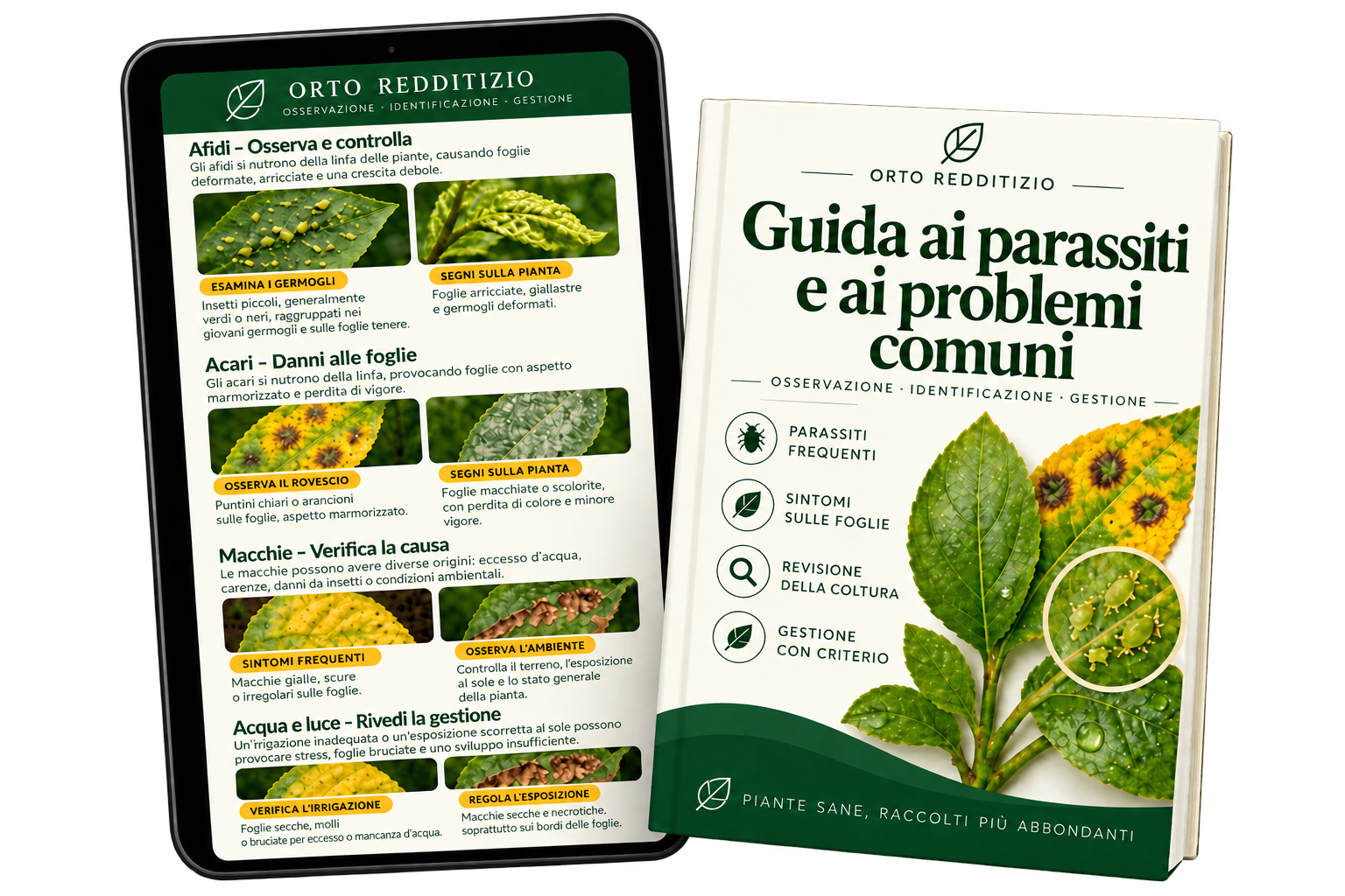 Guida ai parassiti e ai problemi comuni su libro e tablet